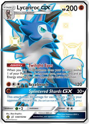 Lycanroc GX (SV67) SV67/94 - Hidden Fates Shiny Vault Holofoil - Poke-Collect