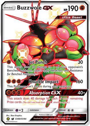 Buzzwole GX SV68/94 - Hidden Fates Shiny Vault Holofoil - Poke-Collect
