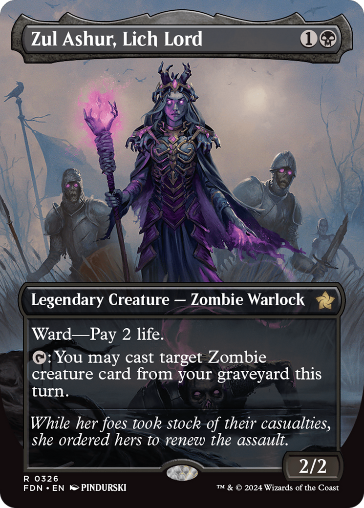 Zul Ashur, Lich Lord (FDN-326) - Foundations (Borderless) Foil - Poke-Collect