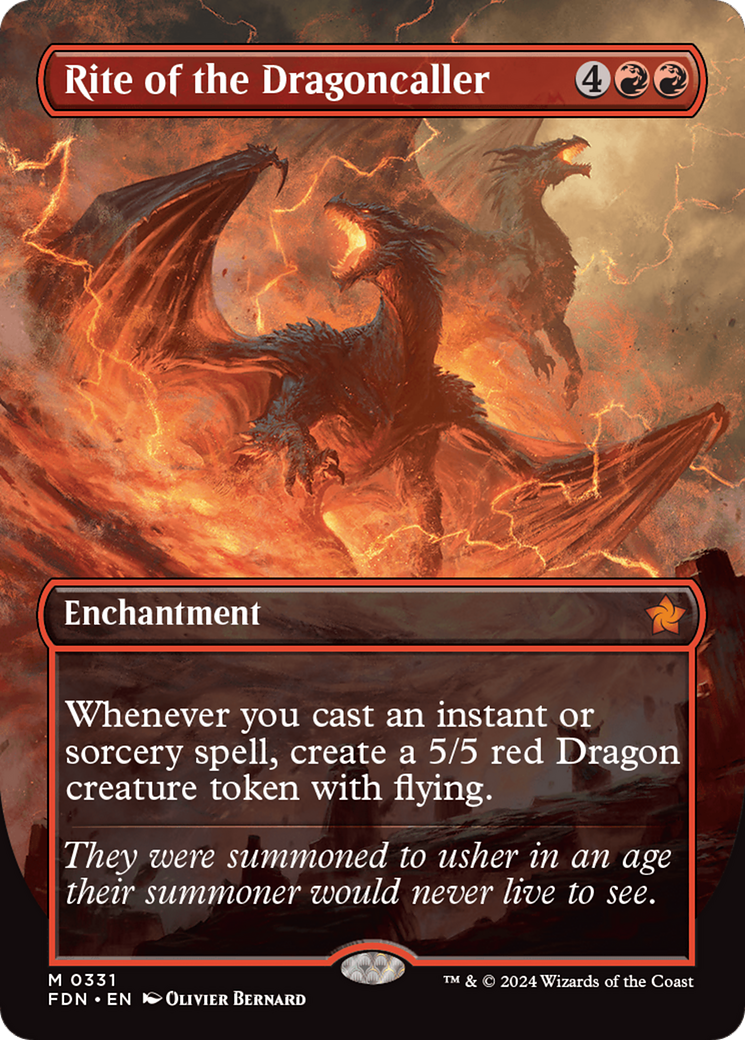 Rite of the Dragoncaller (FDN-331) - Foundations (Borderless) Foil - Poke-Collect