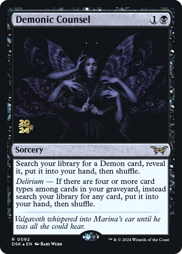 Demonic Counsel (PRE-092) - Duskmourn: House of Horror Promos Foil - Poke-Collect