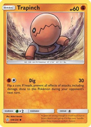 Trapinch 108/236 - Cosmic Eclipse Reverse Holofoil - Poke-Collect