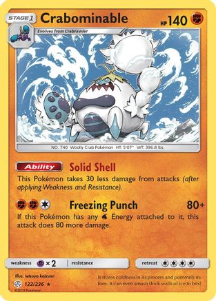 Crabominable 122/236 - SM  Cosmic Eclipse Reverse Holofoil - Poke-Collect