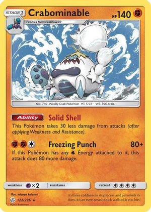 Crabominable 122/236 - SM  Cosmic Eclipse Reverse Holofoil - Poke-Collect