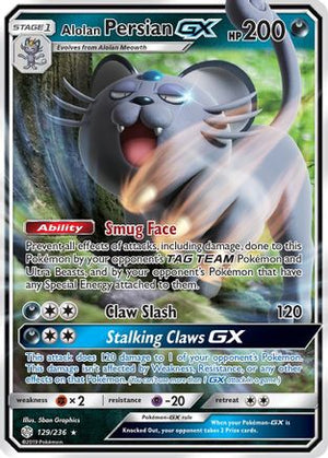 Alolan Persian-GX 129/236 - Cosmic Eclipse Holofoil