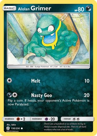 Alolan Grimer 130/236 - SM  Cosmic Eclipse Reverse Holofoil - Poke-Collect
