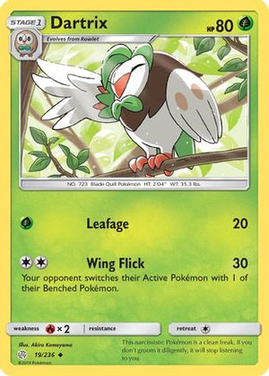 Dartrix 19/236 - SM  Cosmic Eclipse Reverse Holofoil - Poke-Collect