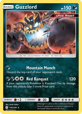 Guzzlord 136/236 - SM  Cosmic Eclipse Holofoil - Poke-Collect