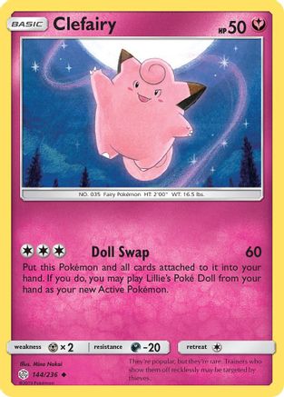 Clefairy 144/236 - SM  Cosmic Eclipse Reverse Holofoil - Poke-Collect