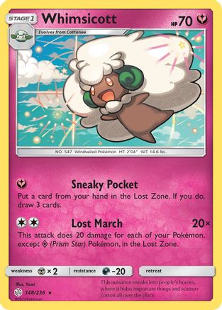 Whimsicott 148/236 - Cosmic Eclipse Reverse Holofoil - Poke-Collect
