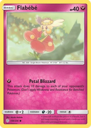 Flabebe - 150/236 150/236 - SM  Cosmic Eclipse Reverse Holofoil - Poke-Collect