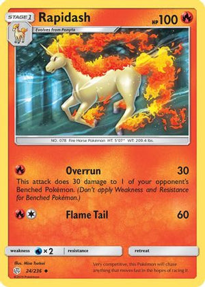 Rapidash 24/236 - SM  Cosmic Eclipse Reverse Holofoil - Poke-Collect