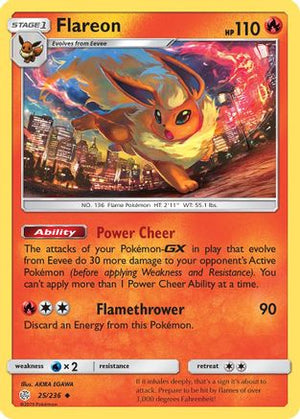Flareon 25/236 - SM  Cosmic Eclipse Reverse Holofoil - Poke-Collect
