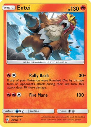 Entei 28/236 - SM  Cosmic Eclipse Reverse Holofoil - Poke-Collect