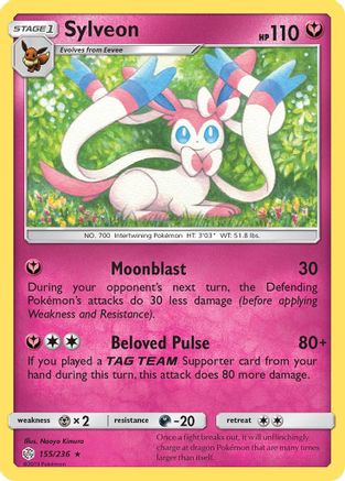 Sylveon 155/236 - Cosmic Eclipse Reverse Holofoil - Poke-Collect