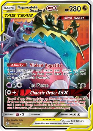 Naganadel & Guzzlord GX 158/236 - SM  Cosmic Eclipse Holofoil - Poke-Collect