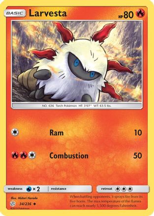 Larvesta 34/236 - SM  Cosmic Eclipse - Poke-Collect