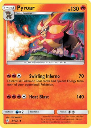 Pyroar 37/236 - SM  Cosmic Eclipse Reverse Holofoil - Poke-Collect
