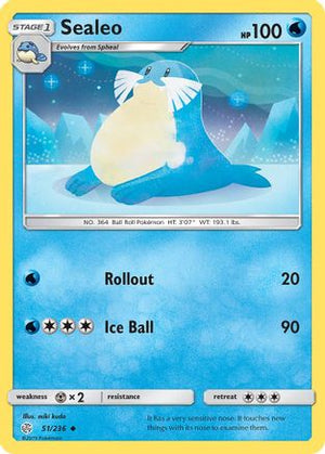 Sealeo 51/236 - SM  Cosmic Eclipse Reverse Holofoil - Poke-Collect