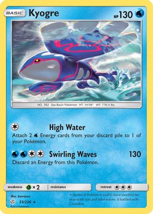 Kyogre 53/236 - SM  Cosmic Eclipse Reverse Holofoil - Poke-Collect