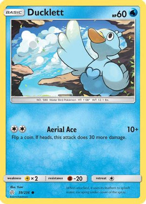 Ducklett 59/236 - SM  Cosmic Eclipse Reverse Holofoil - Poke-Collect