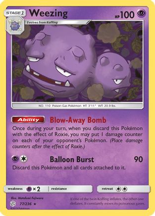 Weezing 77/236 - Cosmic Eclipse Reverse Holofoil - Poke-Collect