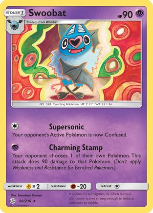 Swoobat 88/236 - Cosmic Eclipse Reverse Holofoil - Poke-Collect