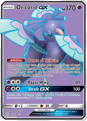 Oricorio GX (Full Art) 217/236 - SM  Cosmic Eclipse Holofoil - Poke-Collect