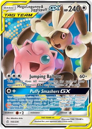 Mega Lopunny & Jigglypuff GX 165/236 - SM  Cosmic Eclipse Holofoil - Poke-Collect