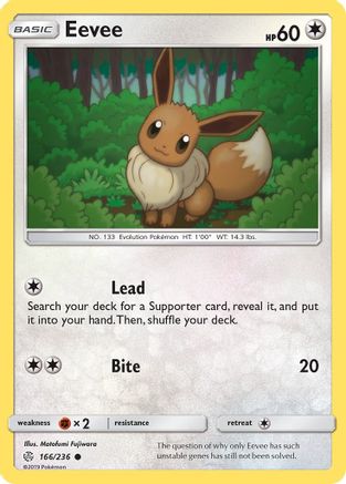 Eevee - 166/236 166/236 - SM  Cosmic Eclipse Reverse Holofoil - Poke-Collect