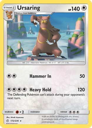 Ursaring 172/236 - Cosmic Eclipse Reverse Holofoil - Poke-Collect