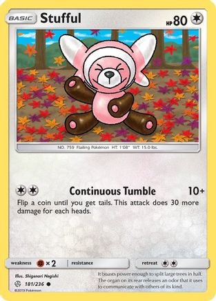 Stufful 181/236 - Cosmic Eclipse Reverse Holofoil - Poke-Collect