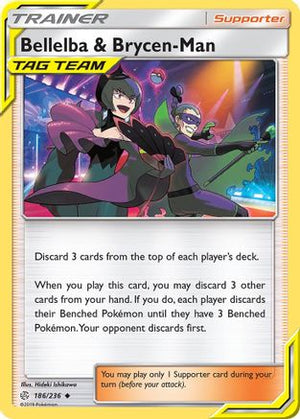 Bellelba & Brycen-Man 186/236 - SM  Cosmic Eclipse Reverse Holofoil - Poke-Collect