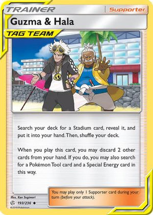 Guzma & Hala 193/236 - SM  Cosmic Eclipse Reverse Holofoil - Poke-Collect