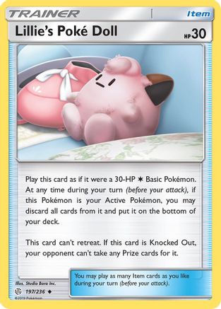 Lillie's Poke Doll 197/236 - SM  Cosmic Eclipse Reverse Holofoil - Poke-Collect