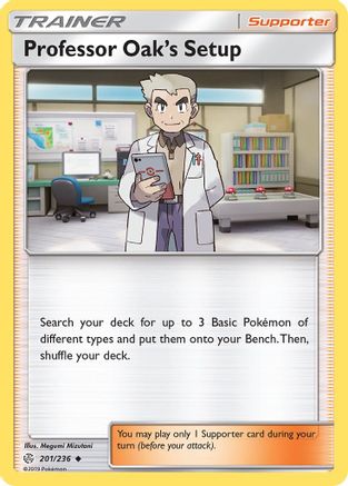 Professor Oak's Setup 201/236 - SM  Cosmic Eclipse Reverse Holofoil - Poke-Collect