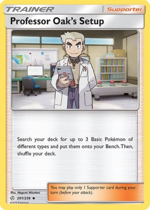 Professor Oak's Setup 201/236 - SM  Cosmic Eclipse Reverse Holofoil - Poke-Collect