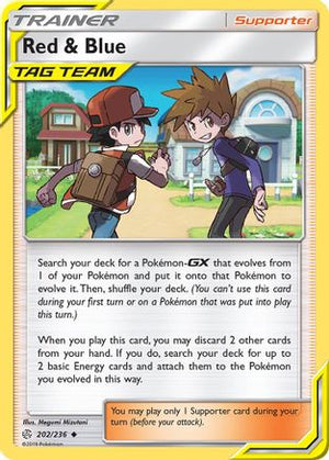 Red & Blue 202/236 - SM  Cosmic Eclipse Reverse Holofoil - Poke-Collect