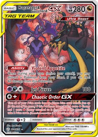 Naganadel & Guzzlord GX (Alternate Full Art) 224/236 - SM  Cosmic Eclipse Holofoil - Poke-Collect