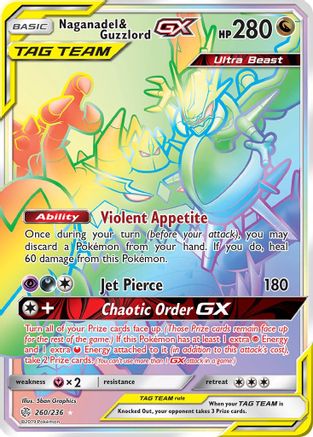 Naganadel & Guzzlord GX (Secret) 260/236 - SM  Cosmic Eclipse Holofoil - Poke-Collect