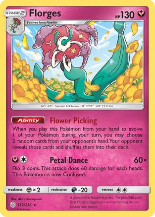 Florges 152/236 - SM  Cosmic Eclipse Reverse Holofoil - Poke-Collect