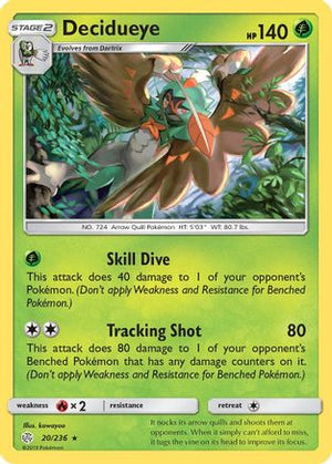 Decidueye 20/236 - SM  Cosmic Eclipse Reverse Holofoil - Poke-Collect