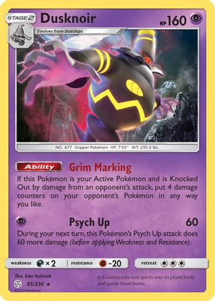 Dusknoir 85/236 - SM  Cosmic Eclipse Holofoil - Poke-Collect