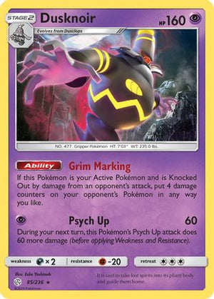 Dusknoir 85/236 - SM  Cosmic Eclipse Holofoil - Poke-Collect