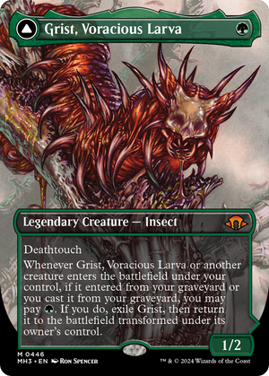 Grist, Voracious Larva (Borderless) (MH3-446) - Modern Horizons 3 (Borderless) Foil - Poke-Collect