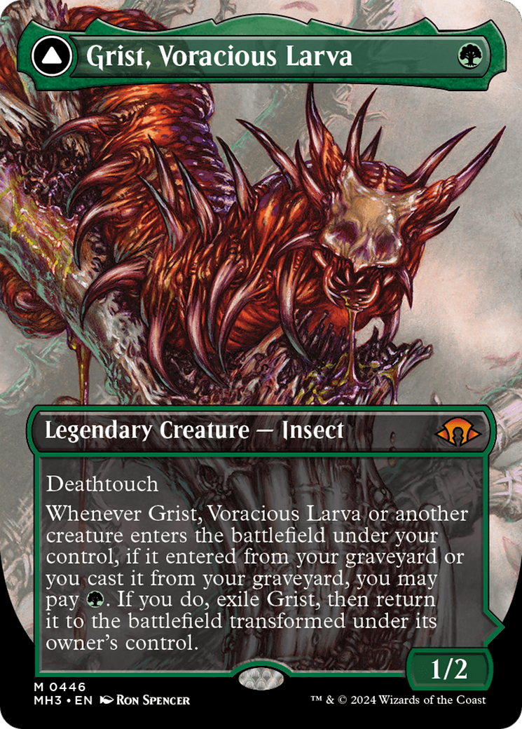 Grist, Voracious Larva (Borderless) (MH3-446) - Modern Horizons 3 (Borderless) - Poke-Collect
