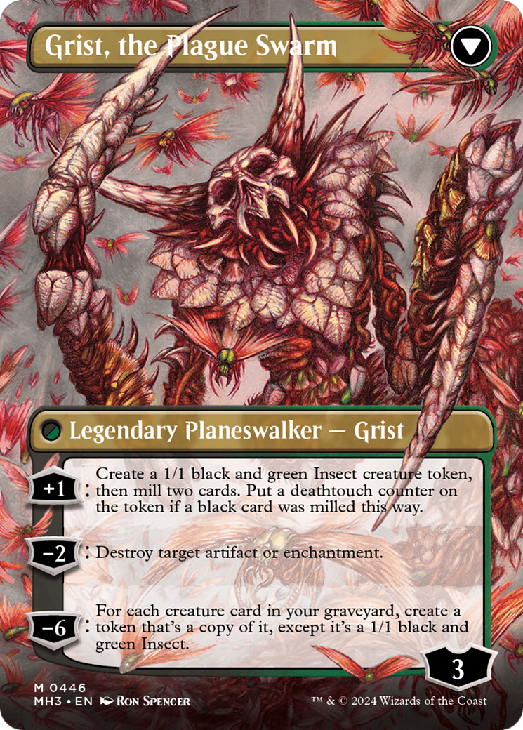 Grist, Voracious Larva (Borderless) (MH3-446) - Modern Horizons 3 (Borderless) - Poke-Collect