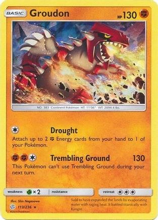 Groudon - 113/236 (Cracked Ice Holo) 113 - Deck Exclusives Holofoil - Poke-Collect