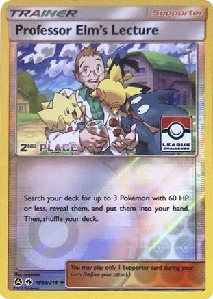Professor Elm's Lecture - 188a/214 (League Challenge) [2nd Place] 188a - League & Championship Cards Reverse Holofoil - Poke-Collect