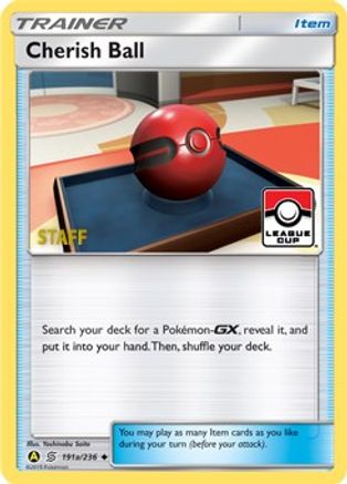 Cherish Ball - 191a/236 (League Cup) [Staff] 191a - League & Championship Cards Reverse Holofoil - Poke-Collect